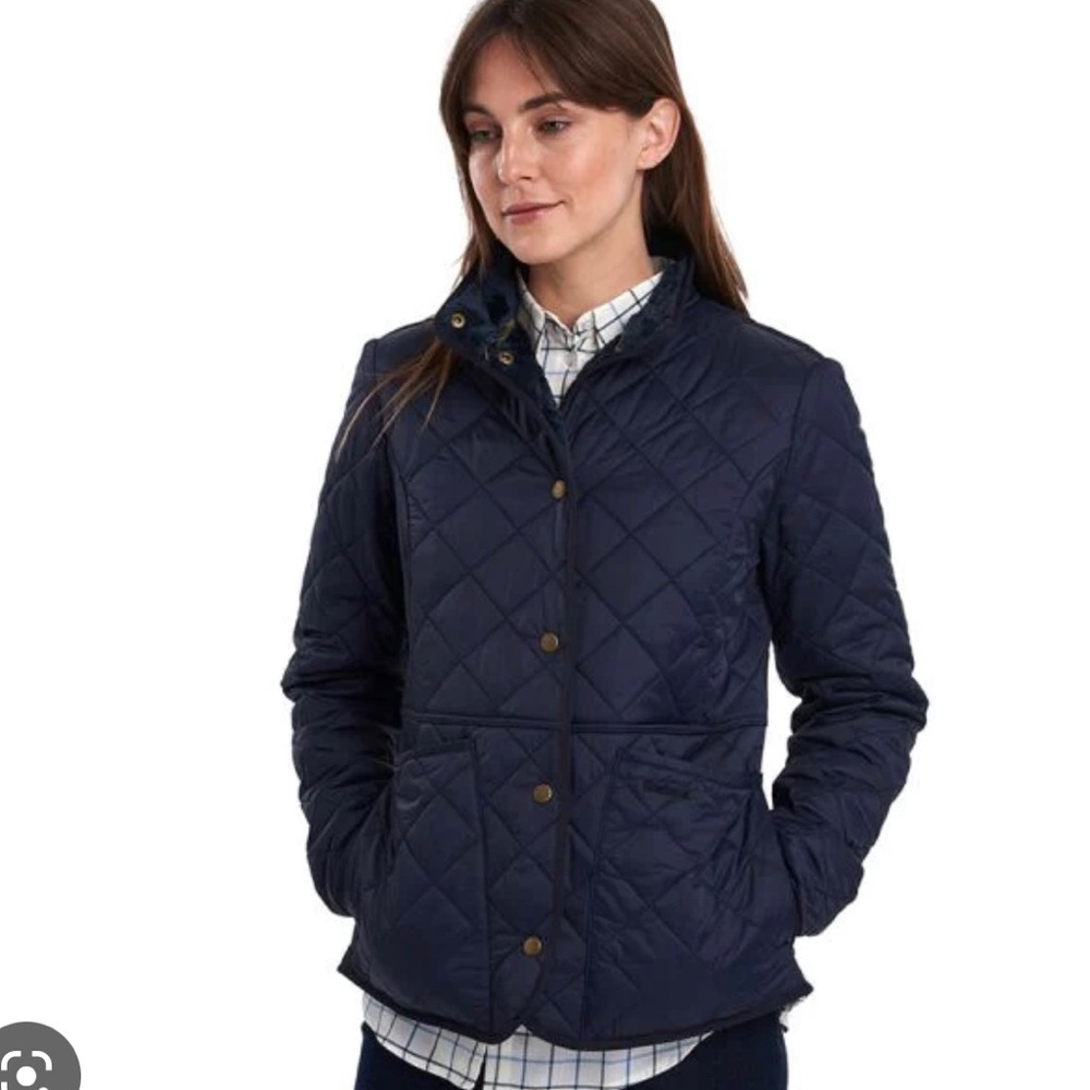 Barbour Jasmin Quilted Jacket, Navy, size US 10